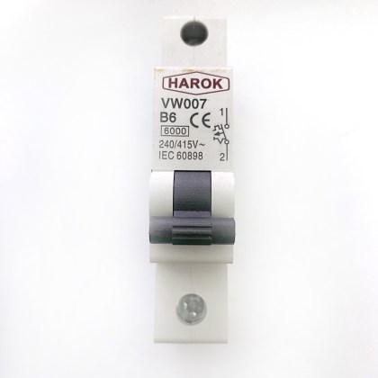 Harok VW007 B6 6A 6 Amp  MCB Circuit Breaker Type B